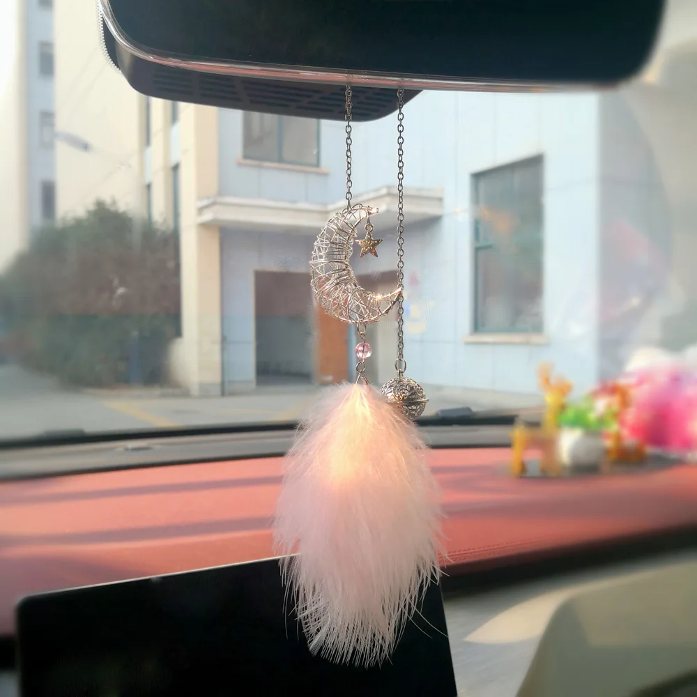 

Car Decorations For Women Dream Catcher Moon Nature Feather Car Pendant Small Traditional Bohemian Car Pendant For Car Home