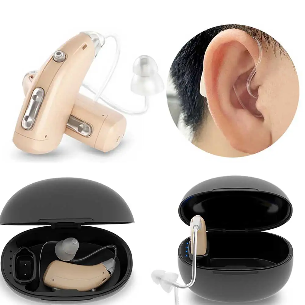 Charge Hearing Aids With Charging Case USB Hearing Amplifier A pair Invisible Hearing Aid Care Hearing Impairment Stable Wearing