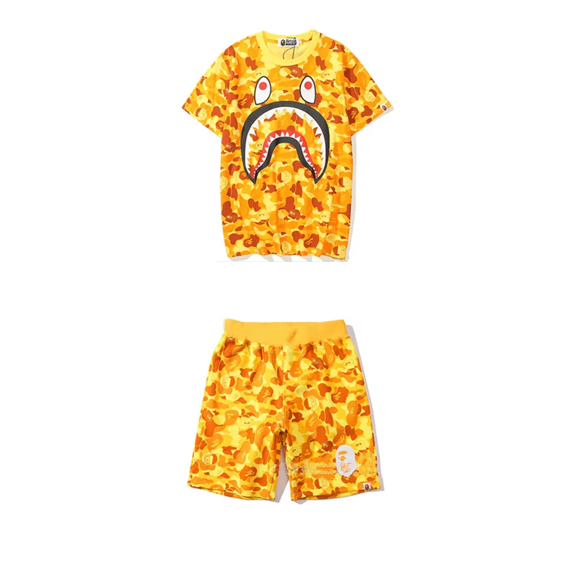 

Японские волнистые брюки с головой джедая для выживания съедобная курица Акула желтые камуфляжные мужские и женские пятиконечные брюки ле...