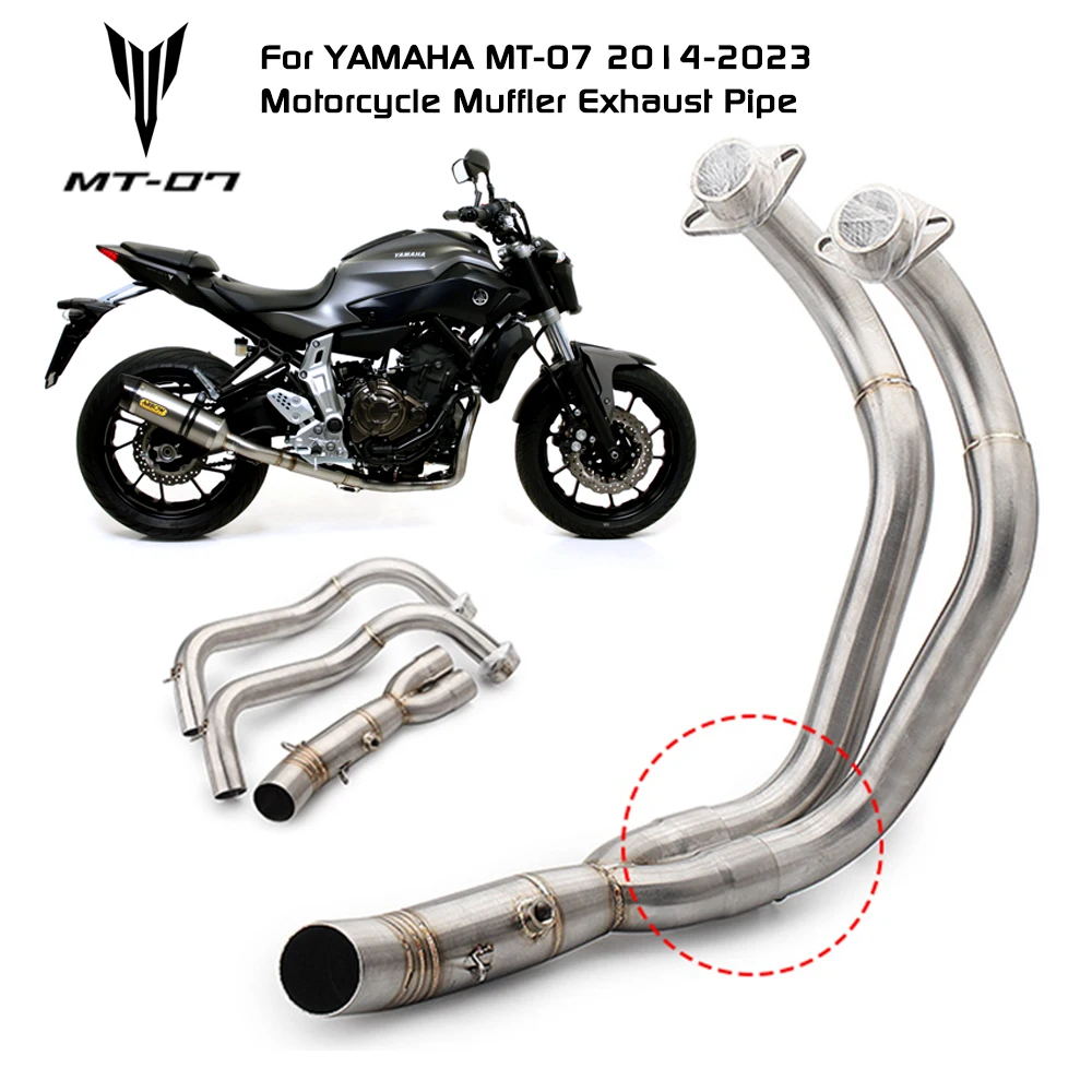 

Выхлопная Передняя труба мотоцикла SC для Yamaha MT-07 MT07 FZ07 XSR700 2014-2023, система глушителя, Модифицированная глушитель