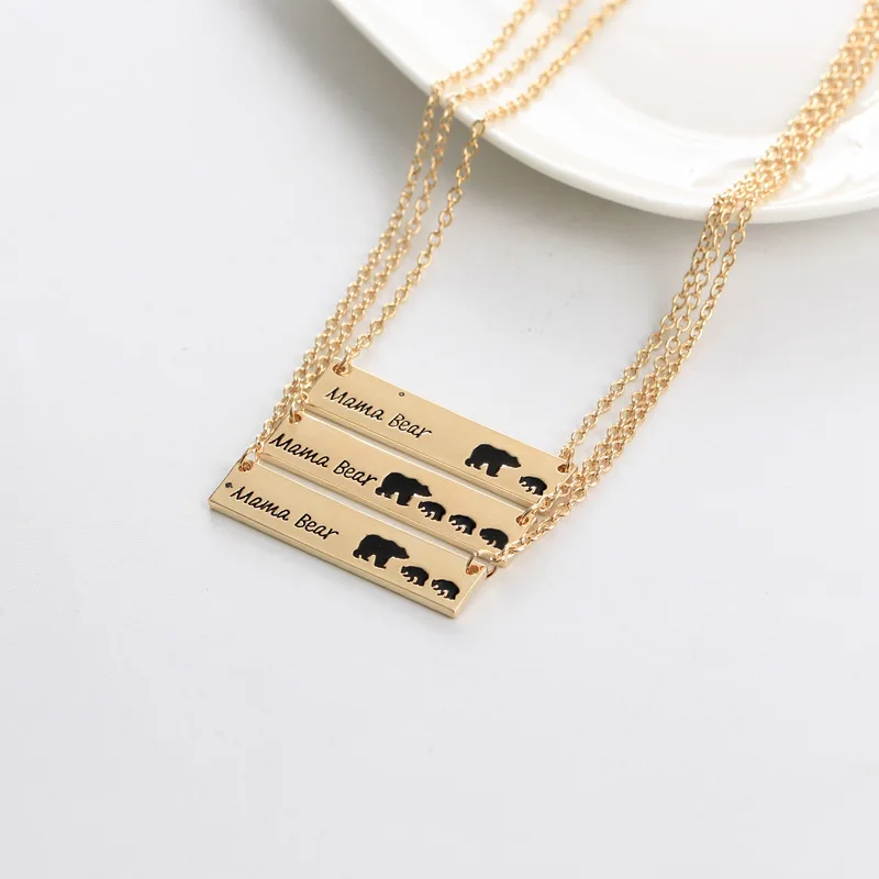 Ожерелье с подвеской в виде медведя гравировкой | Украшения и аксессуары