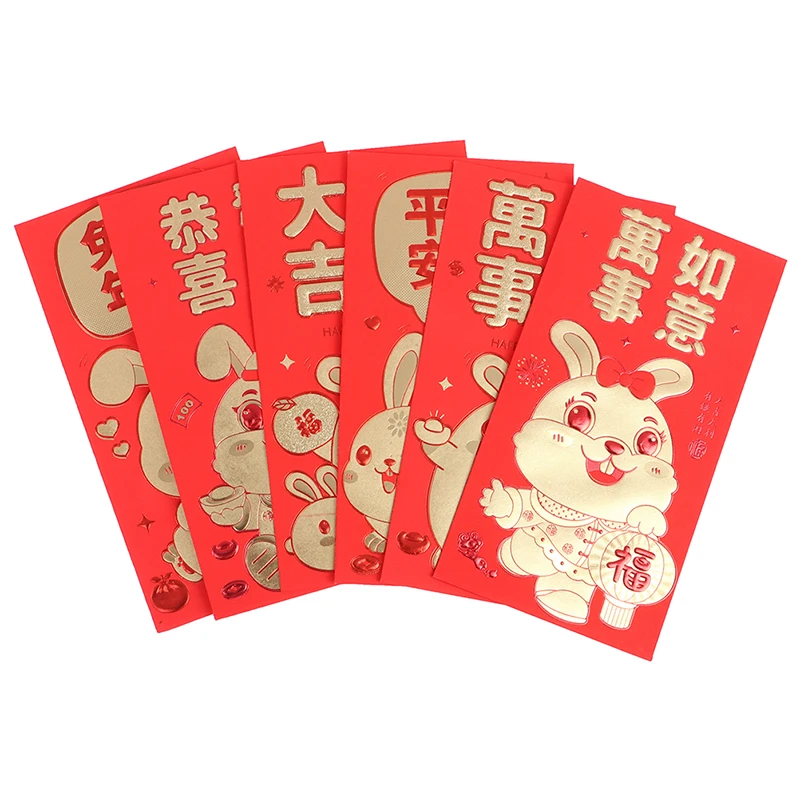 

Креативный красный конверт с мультяшным изображением 2023 года кролика на новый год Китайский праздник Весны Hongbao