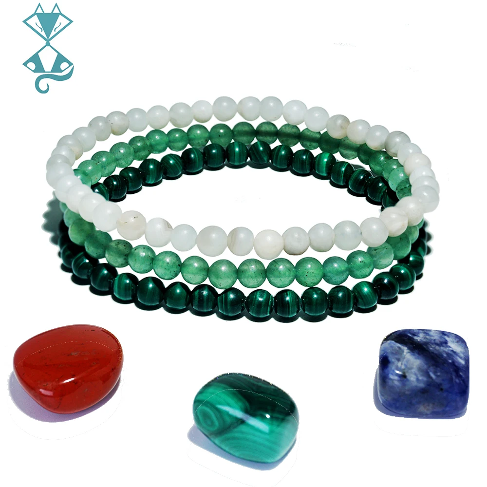 

3pcs/set 4mm Natural Stone Lapis Lazuli Bead Stretch Bracelet Tiger Eye Round Beaded Bracelets Bangles Jewelry for Men Women