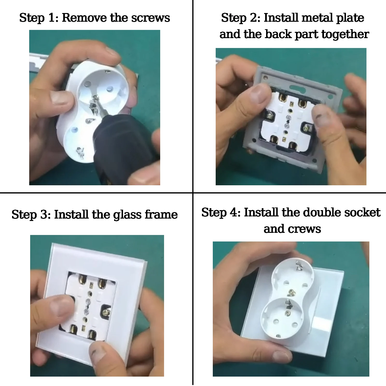 Евророзетка настенная со стеклянной панелью 110-250 В