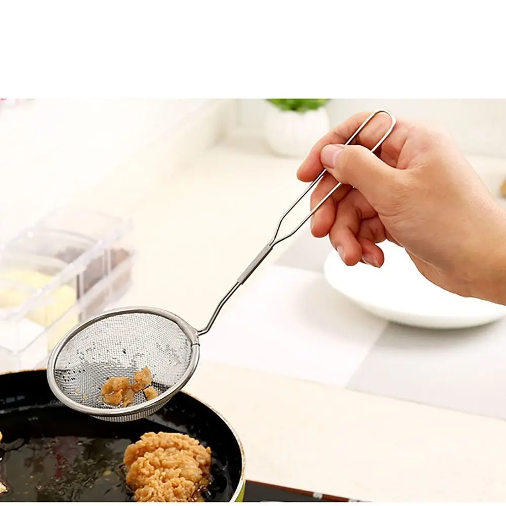 

Durable Material Colander Mesh Spoon Stainless Steel Not Easy To Rust Fine Mesh Spoon Easy Clean Froth Skimming Kitchen