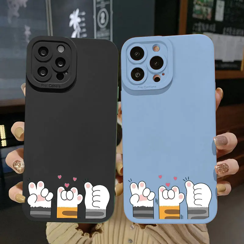 

Lovely Interesting Cartoon Cat Paw Phone Case For Iphone 7 8 14 Plus SE 2020 14 13 12 11 Pro Max XS XR X Soft Silicon Back Cover