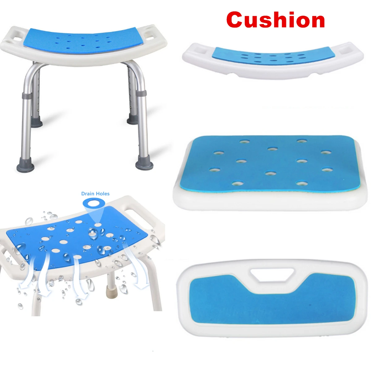 Stool Cushion Elderly Bath Tub Shower Chair Bench Stool Seat