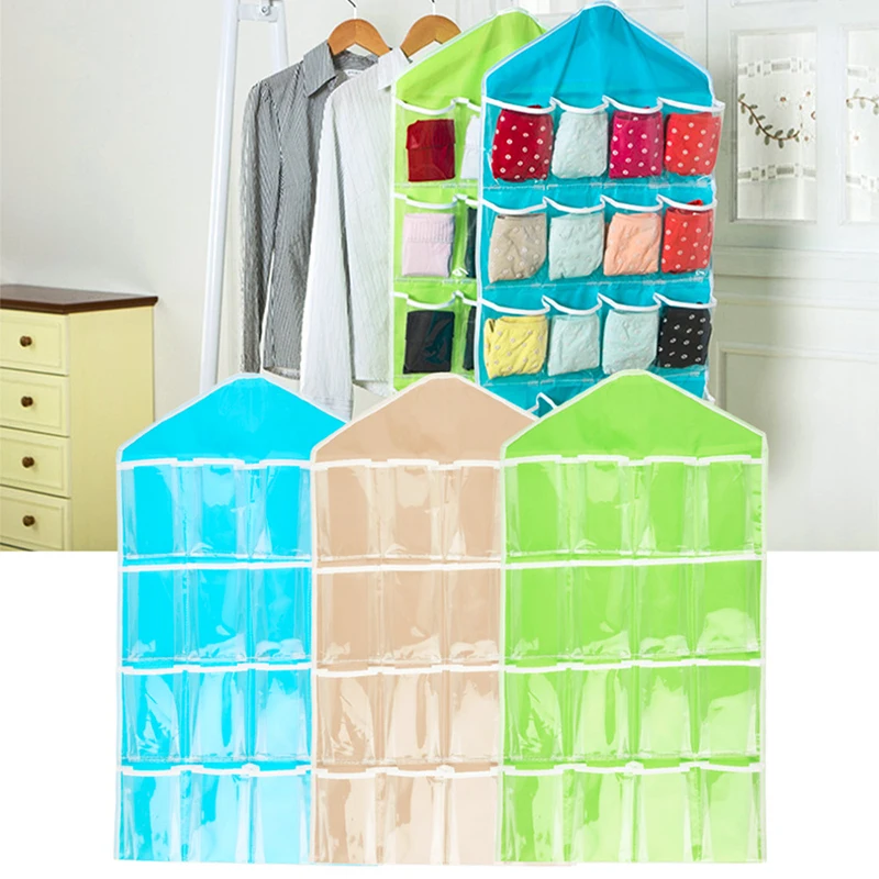 

16 Pockets Wall Wardrobe Hanging Organizer Socks Underwear Sundries Sorting Storage Bags Home storage tools