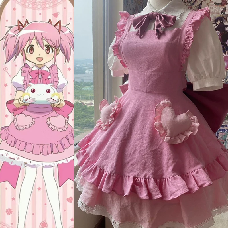 Канеме Мадока Косплей Аниме Puella Magi Madoka Magica Костюм Горничной Наряд Платье