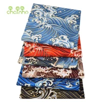 printed plain cotton fabricocean waves bronzing handmade patchwork clothhome textiles material for diy quilting sewing crafts