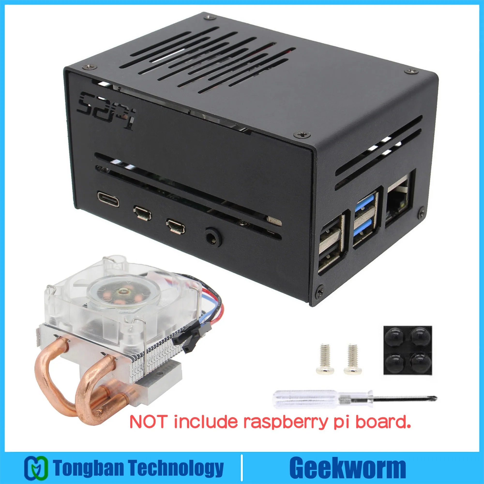 Металлический чехол для Raspberry Pi 4 и горизонтальный кулер ICE Tower/Вентилятор