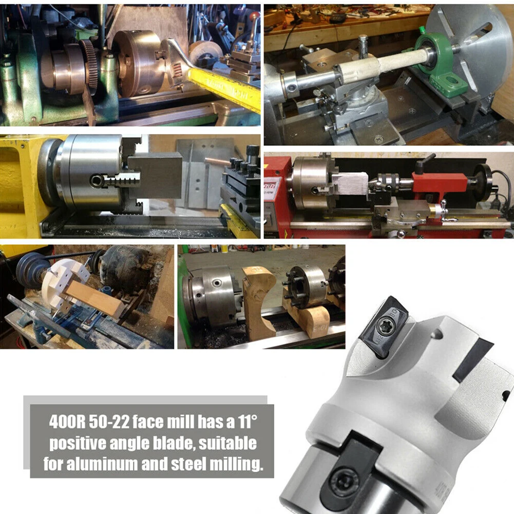 

400R-50-22 Extended Rod Mill Disc End Mill Flat Cutter W 10PCS APMT1604 H2 Insert 400R 50-22 Cutter Wrench Screw Mandrel Tool