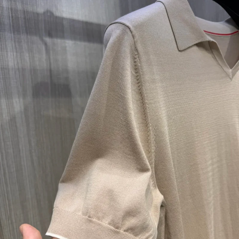 Уличная вязаная рубашка 2024ss в полоску BC футболка оверсайз повседневные