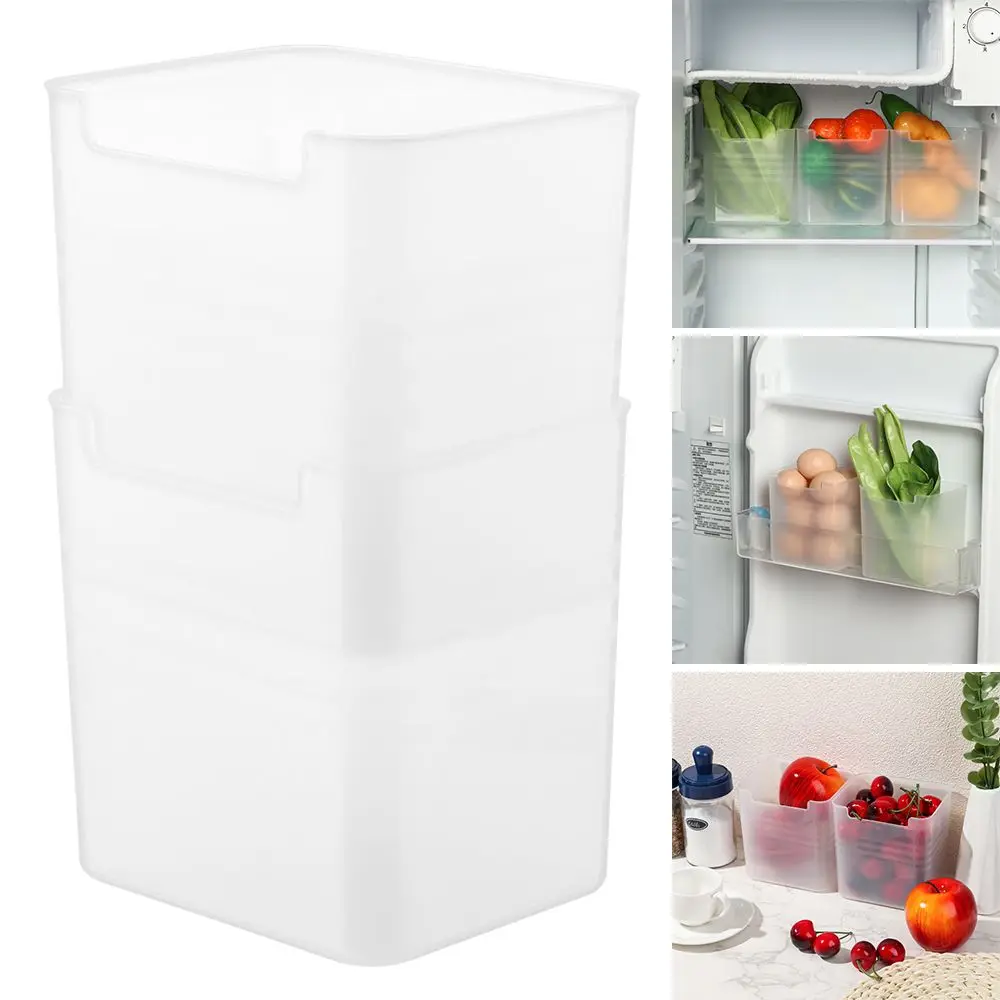 

Portable Frosted Kitchen Supplies Plastic Refrigerator Storage Box Utensils Holder Food Sort Box Seasoning Storage Case