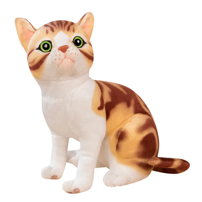 

Simulation Cat Doll Stuffed Kitten Doll 3D Eyes Stuffed Animal Doll Kids Cat Plushies Children Plush Toy Birthday Gift