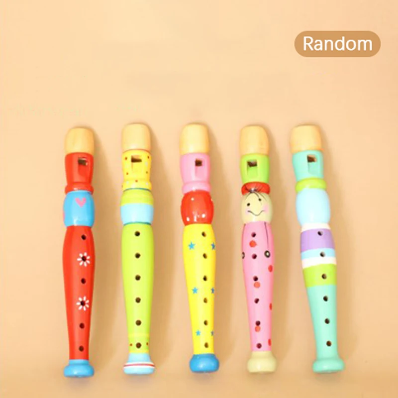 

Random Short Flute Sound Kid Musical Instrument Early Education Develop Type 6-Holes Recorder Wooden Flute Musical Instruments