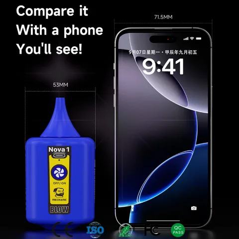 Беспроводной вентилятор MECHANIC NOVA1, 3-скоростной, 4,1 кПа, воздушная тряпка, 40 минут, время работы, двойные насадки, легкий вес для электроники/печатных плат/пыли