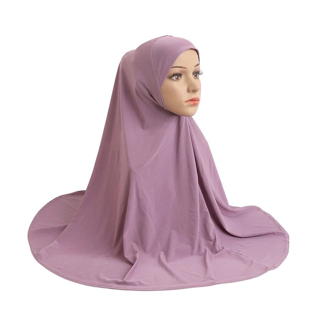 Фото Большого размера, мусульманский Hijab Джерси-шарф женская мягкая маска, шаль, головной платок, женский головной платок, головные шарфы, бандан... №5