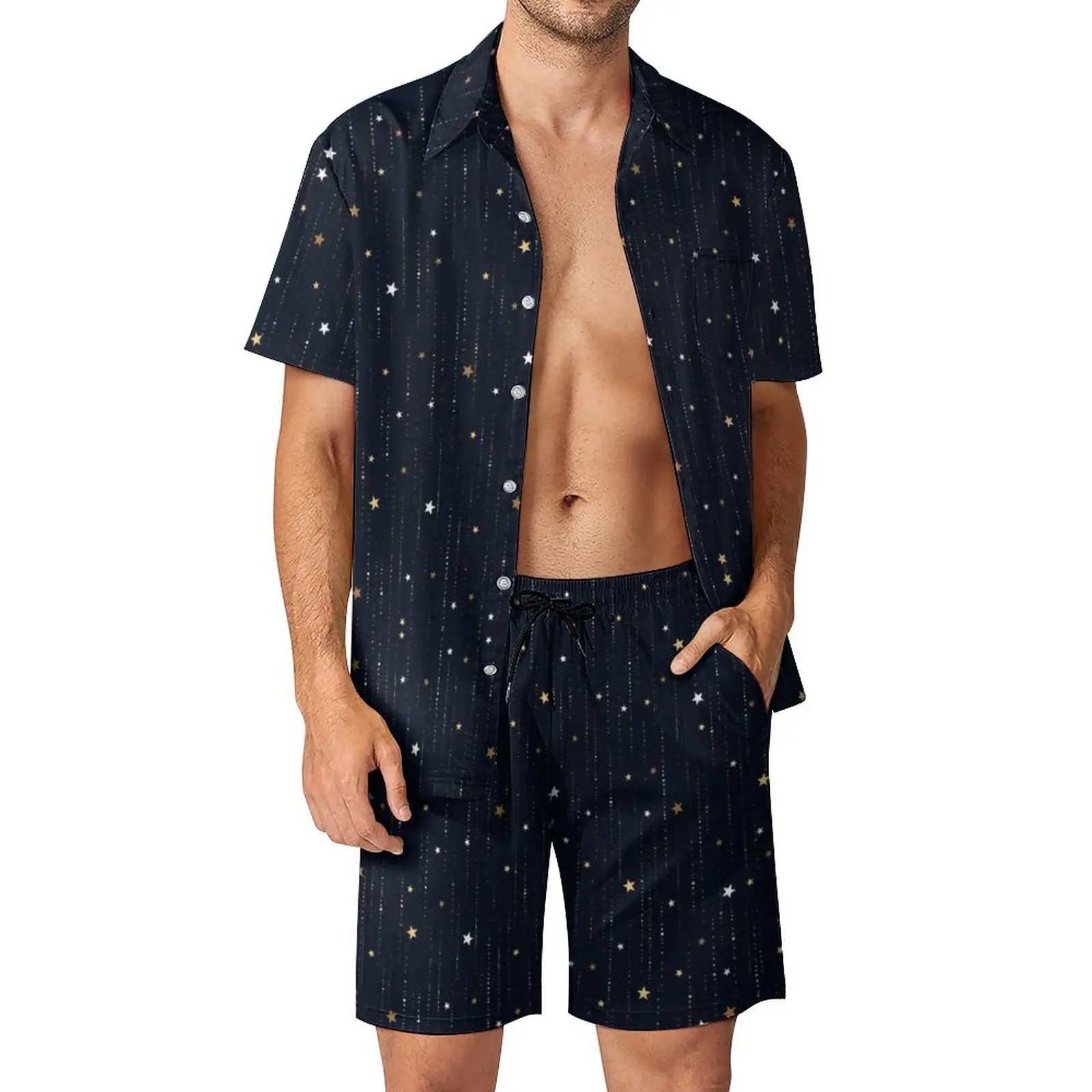 

Мужской комплект из шорт и футболки Star Starlight, повседневный комплект из шорт и футболки с короткими рукавами, в винтажном стиле, большие размеры, лето