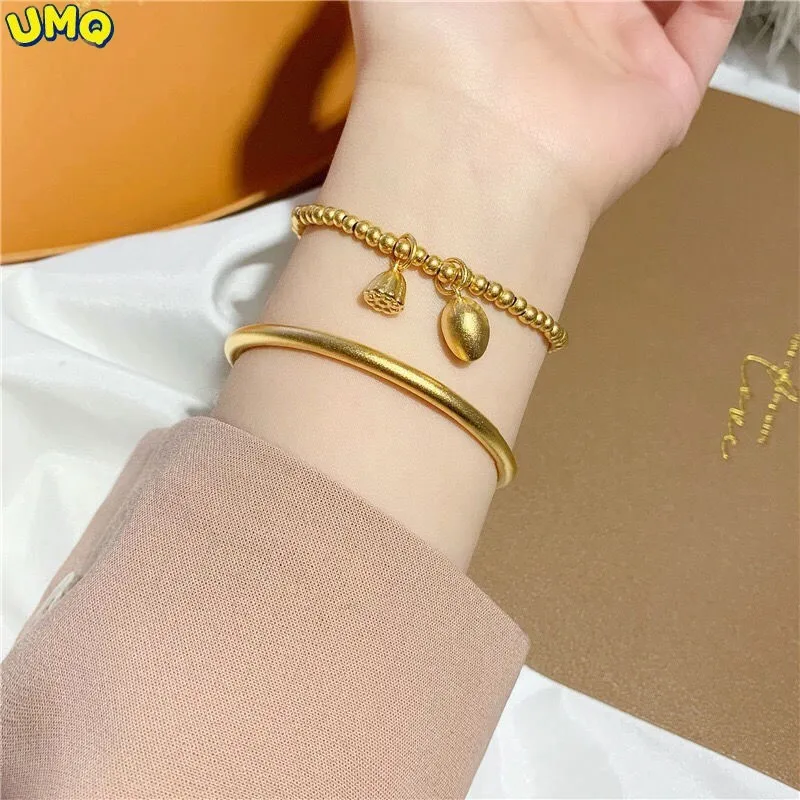 

UMQ Вьетнам Shajin браслет женский аутентичный 999 покрытый 24-каратным золотом Чистый золотой браслет с имитацией золота детские ювелирные изделия