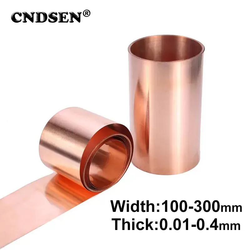 

1M T2 Copper Belt Pure Red Copper Ultra-thin Copper Foil Copper Sheet Roll Thick Plate Grounding Conductive Heat Thick0.01-0.4mm