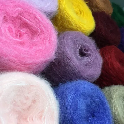 Акриловый многоцветный мохеровый зимний мягкий без завязок DIY тканый вязальный