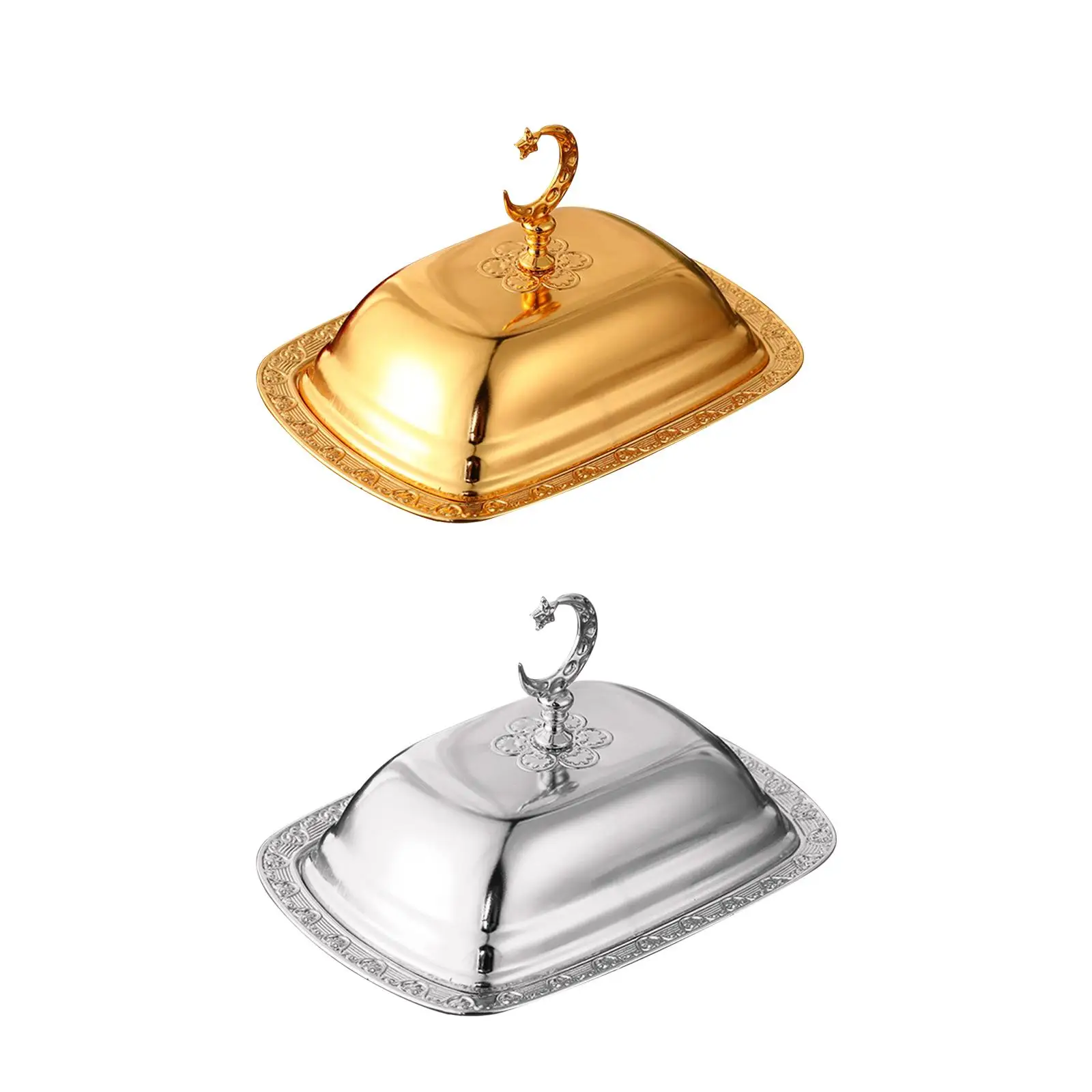 

Butter Dish with Handled and Lid Decoration Multipurpose Covered Butter Tray for Birthday Gifts Housewarming Festival Desktop