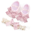 0~18M Cute Bowknot Newborn Baby Shoes Headband Set Anti Slip Toddler Infant First Walker Baby Girls Newborn Soft Sole Pink Shoes 2