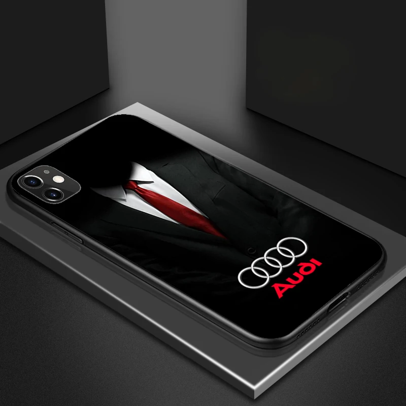 

Luxury Sports Car Audi Logo Phone Case For Apple IPhone 13 12 11 14 Pro Max Mini XR X XS Max 6S 6 7 8 Plus SE 2020 Black Covers