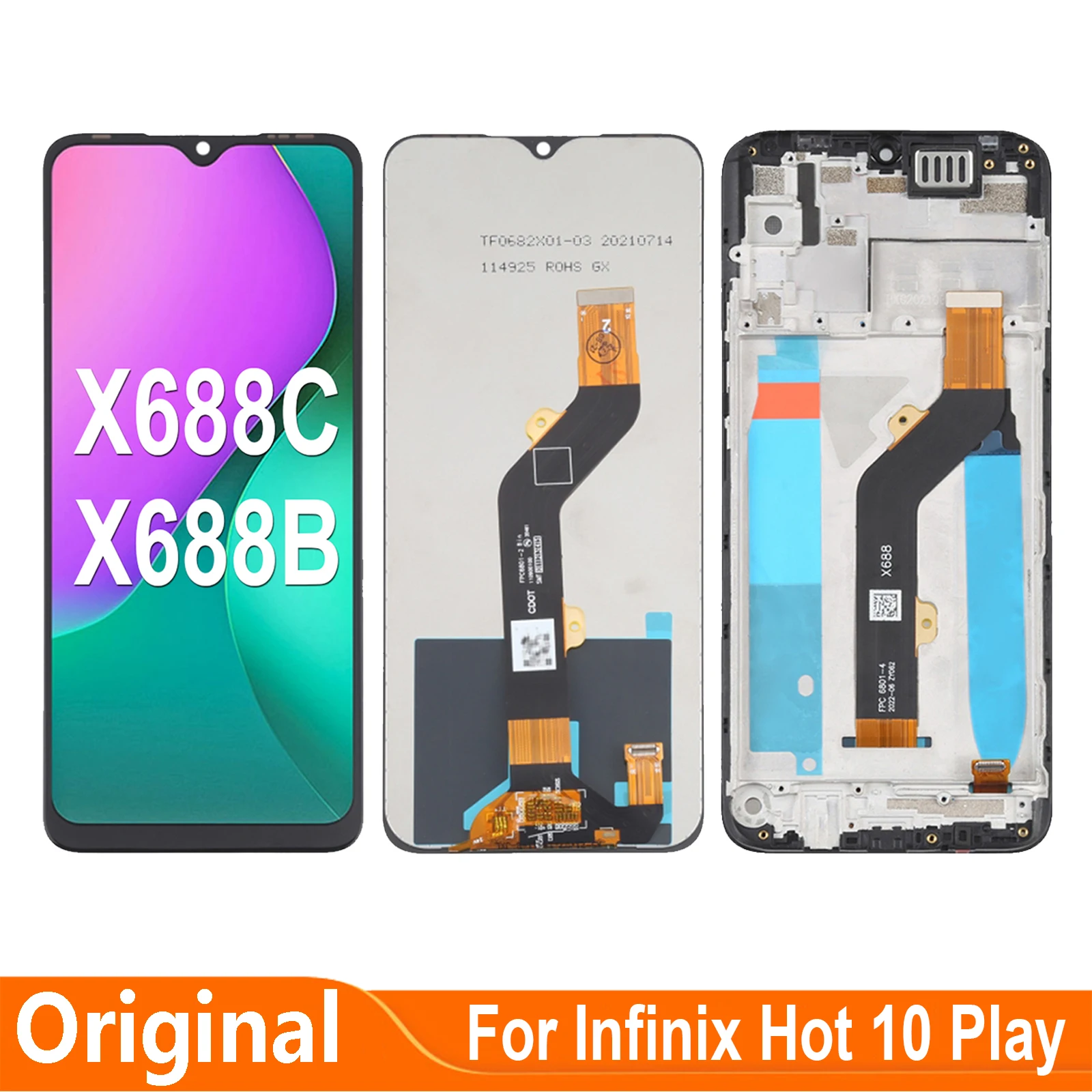 

6.82'' Original For Infinix Hot 10 Play 10Play X688C X688B LCD Display Touch Screen Digitizer Assembly