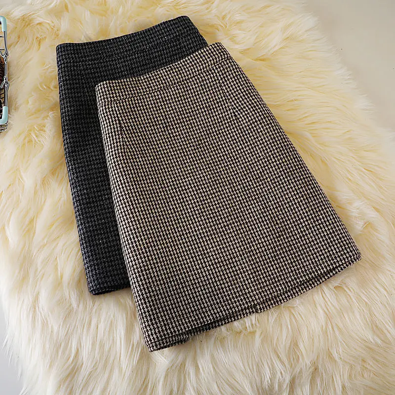 Skirt Zipper Autumn Winter Wool Skirts With Shorts