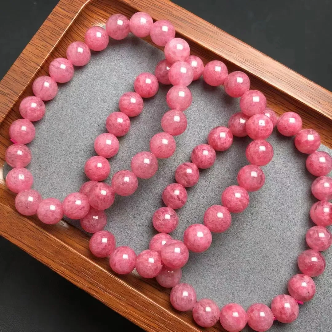 Лидер продаж браслет Unit One из натурального родонита диаметром 8 5 мм блестящий