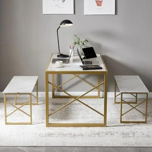 Кухонный стол с 2 скамейками на 4–6 деревянные столовые наборы металлическим