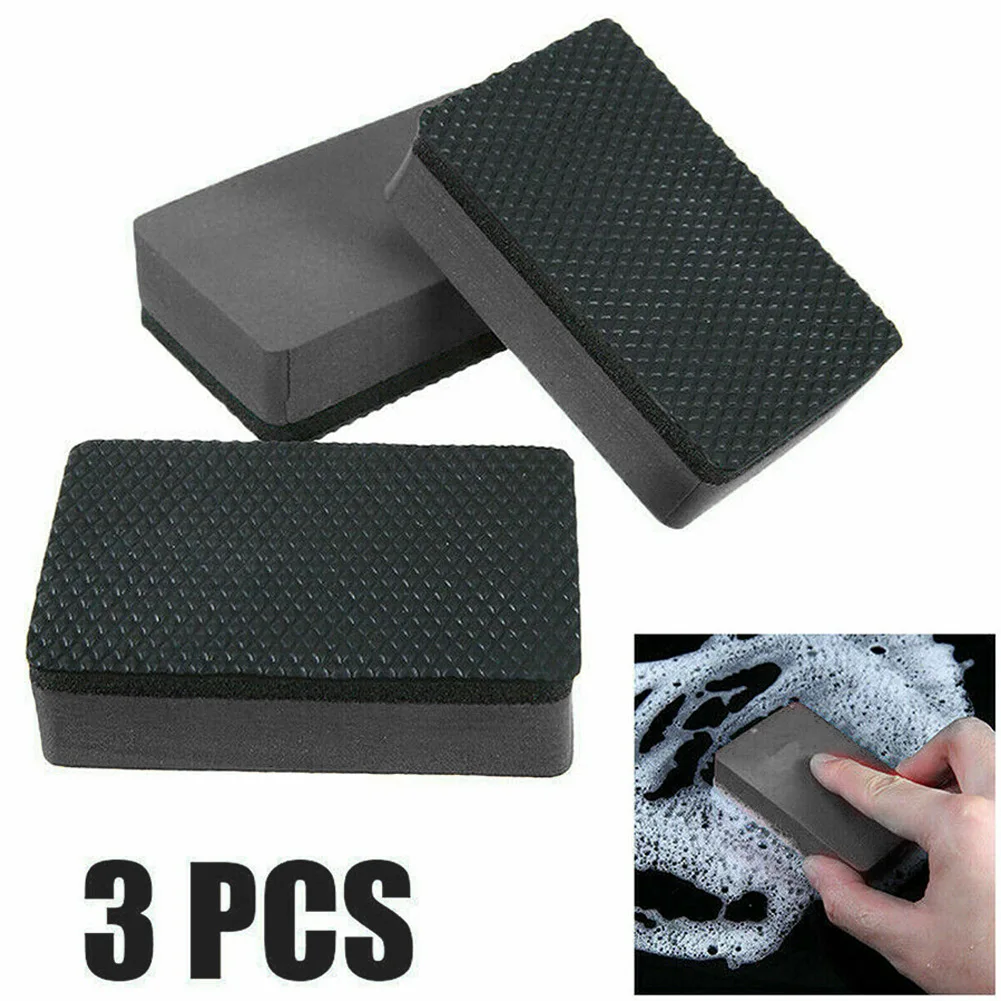 

3Pc Car Wash Mud Clay Bar Sponge Block Pad Remove Contaminants Before Polisher Wax For Car Care Cleaning 9*6*2.5cm