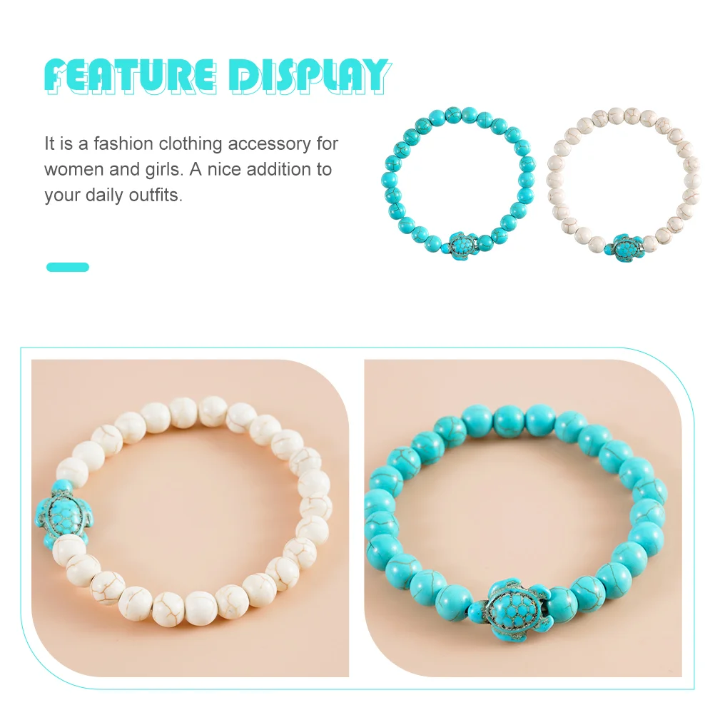 2 шт. браслет в виде черепахи эластичные бусины женские браслеты из бисера для