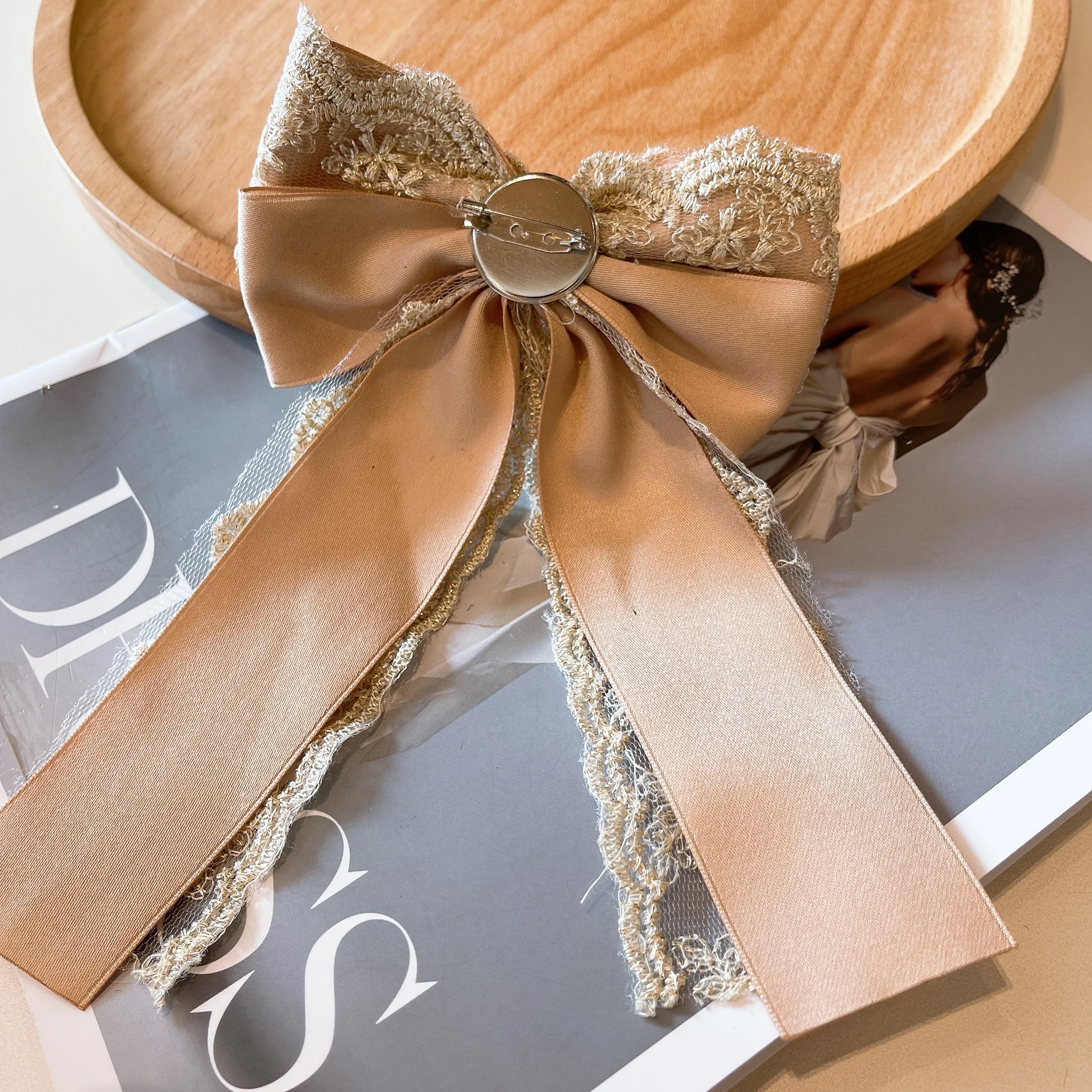 Новинка брошь в стиле ретро колледжа галстук-бабочки Винтажный кружевной