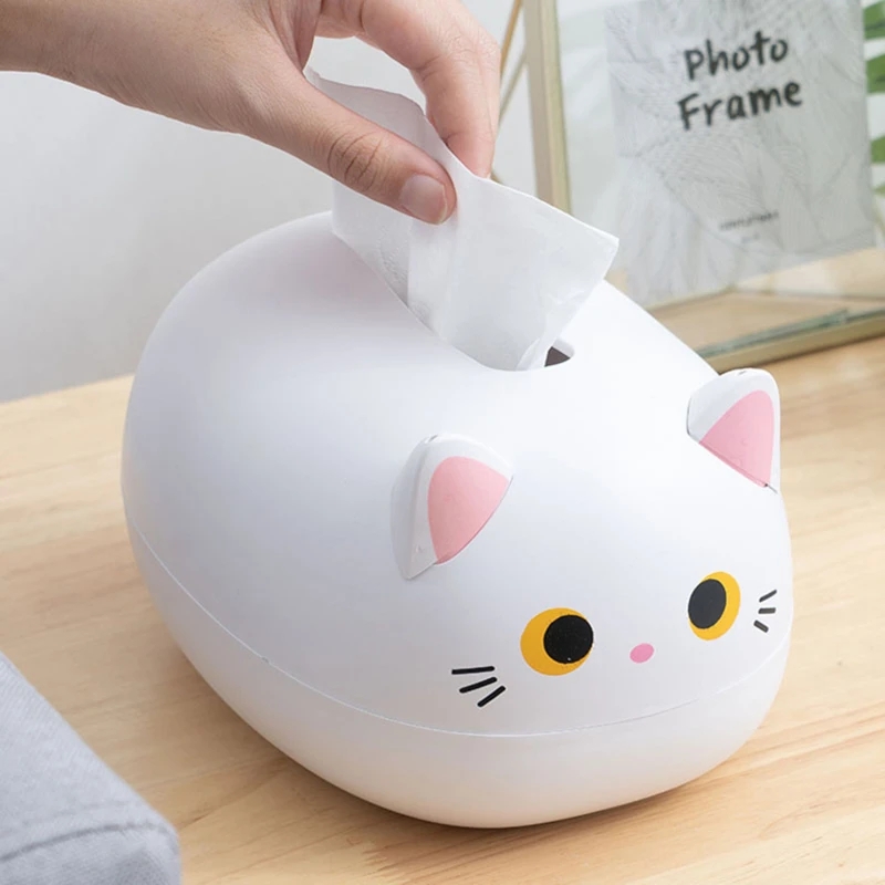 

Cute Cat Tissue Box Simple Multi-functional Storage Decoration Cartoon Paper Box Home Living Room Coffee Creative Table Boxes