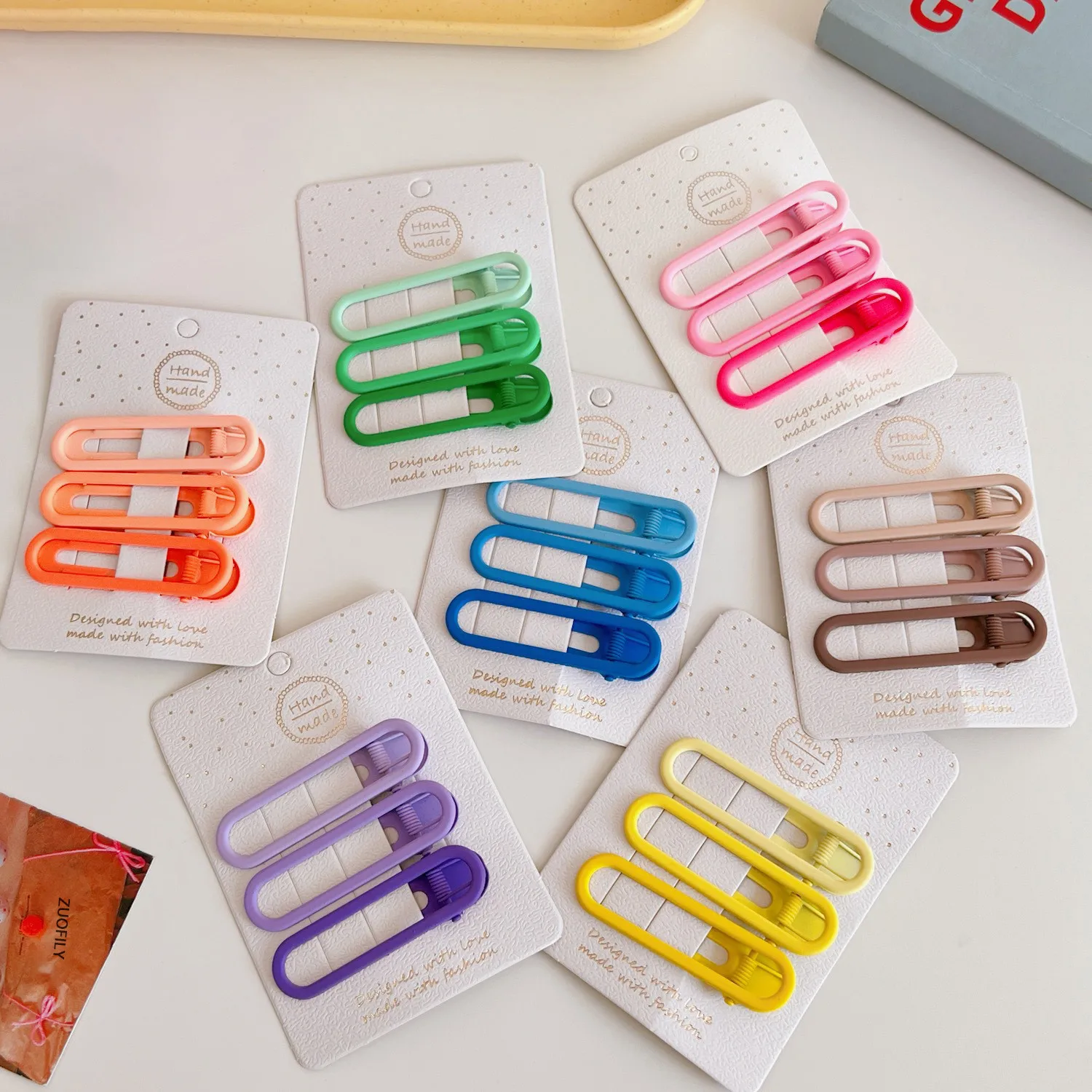 Ful Girls Hairpins Gradient Candy Color Fashion Hair Clips Styling Tools 2022makeu