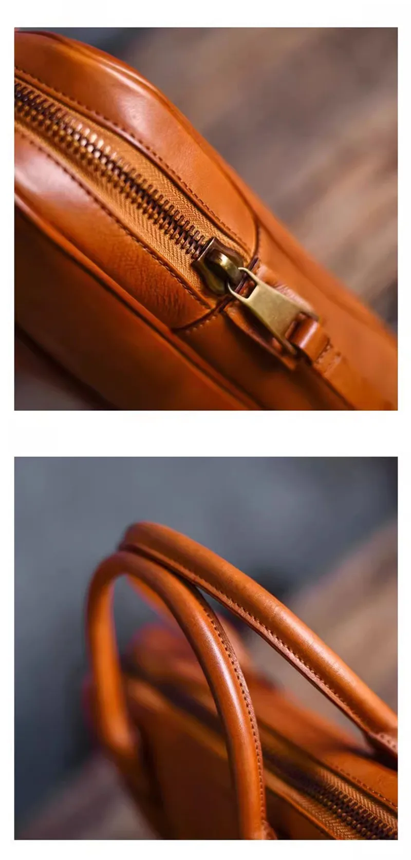 PNDME vintage luxury genuine leather men's briefcase business casual handmade natural real cowhide lawyer work computer handbag