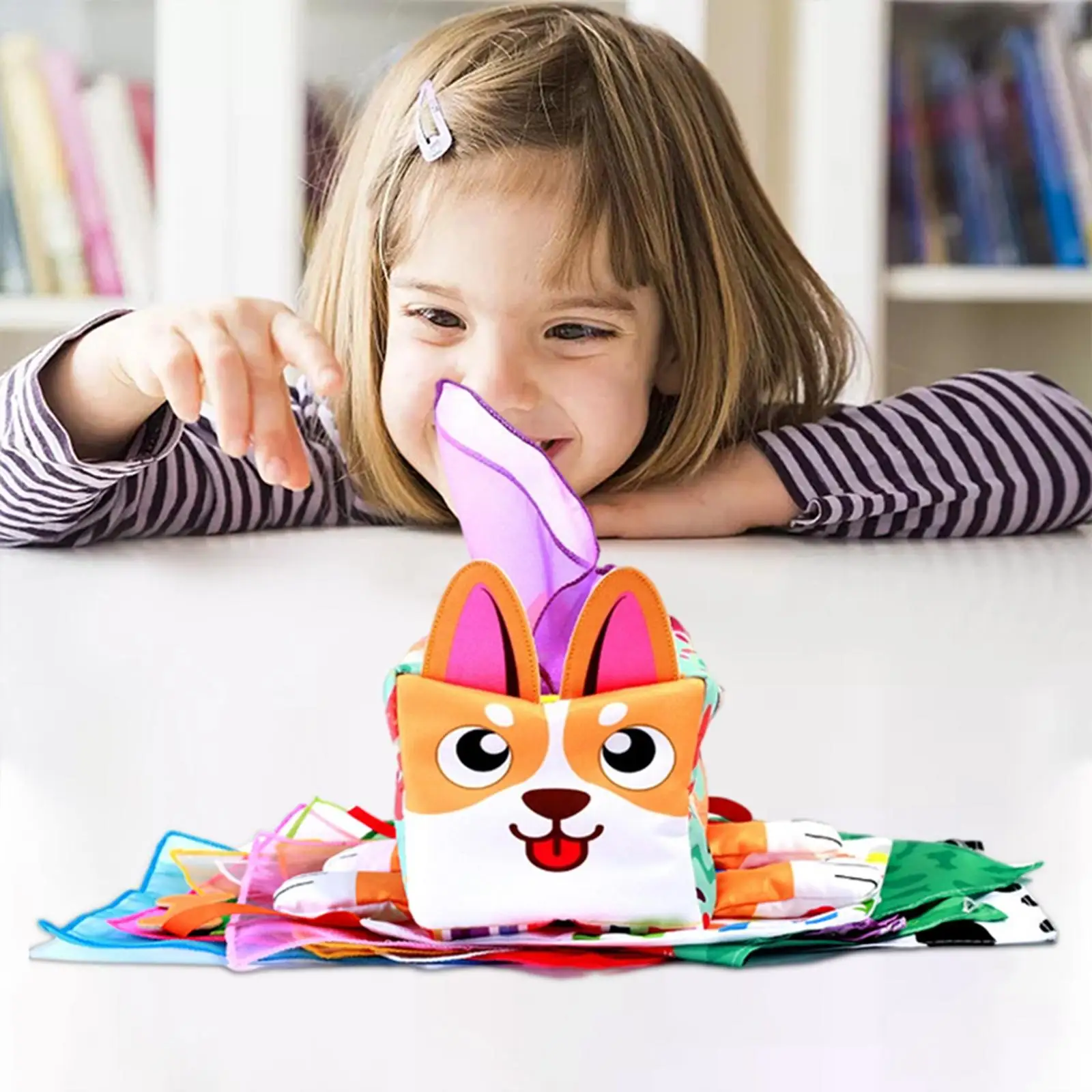 

Tissue Box in The Shape of A Dog Juggling with Dancing Scarves