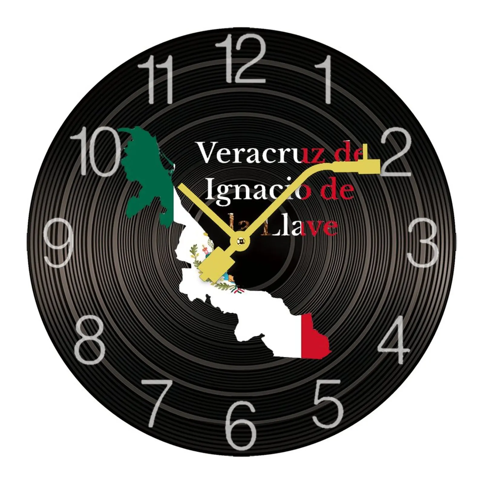 

DIY Mute Veracruz State Map Mexico Record Wooden Wall Clock Cute Home Decoration New Kitchen Funny Geek Timer Wall Clock