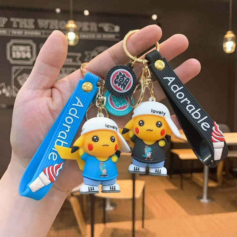 

Kawaii Покемон Пикачу брелок аниме милый мультяшный персонаж Девочка Сердце Личность сумка кулон игрушка для девочек