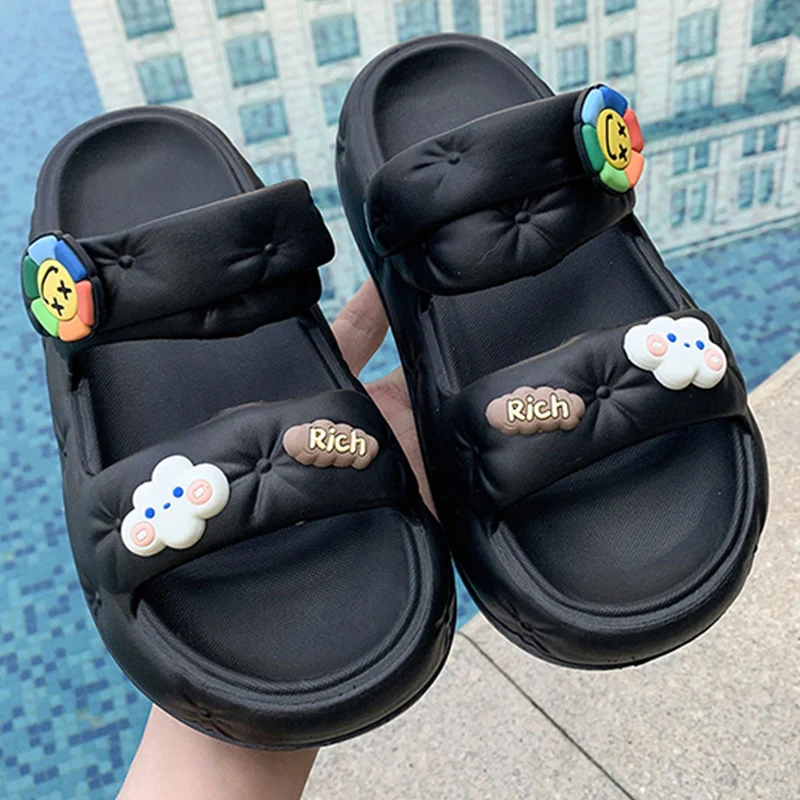 Women's Slippers  Cute Cartoon Decoration Platform Design Home Shoes Non-slip Sweet Sandals 2023 Summer New Outdoors Women Shoes