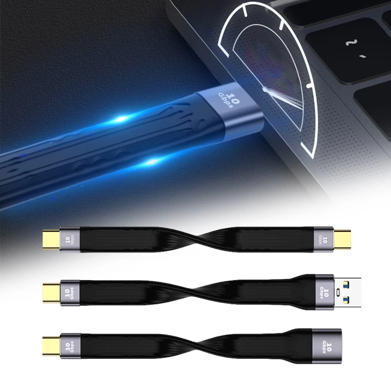 

1 шт. ультракороткий USB-кабель типа C USB 3,1 Gen 2 USB C кабель быстрой зарядки FPC кабель провод 4K 10 Гбит/с