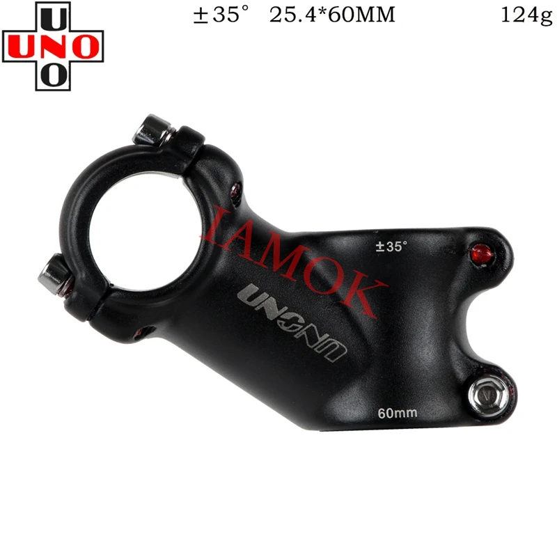 

UNO Bike Ultra Light Black/Silver Stem Iamok 35 Degree 60-135mm 25.4/31.8x28.6mm Red/White/Gray Logo Stems Bicycle Parts