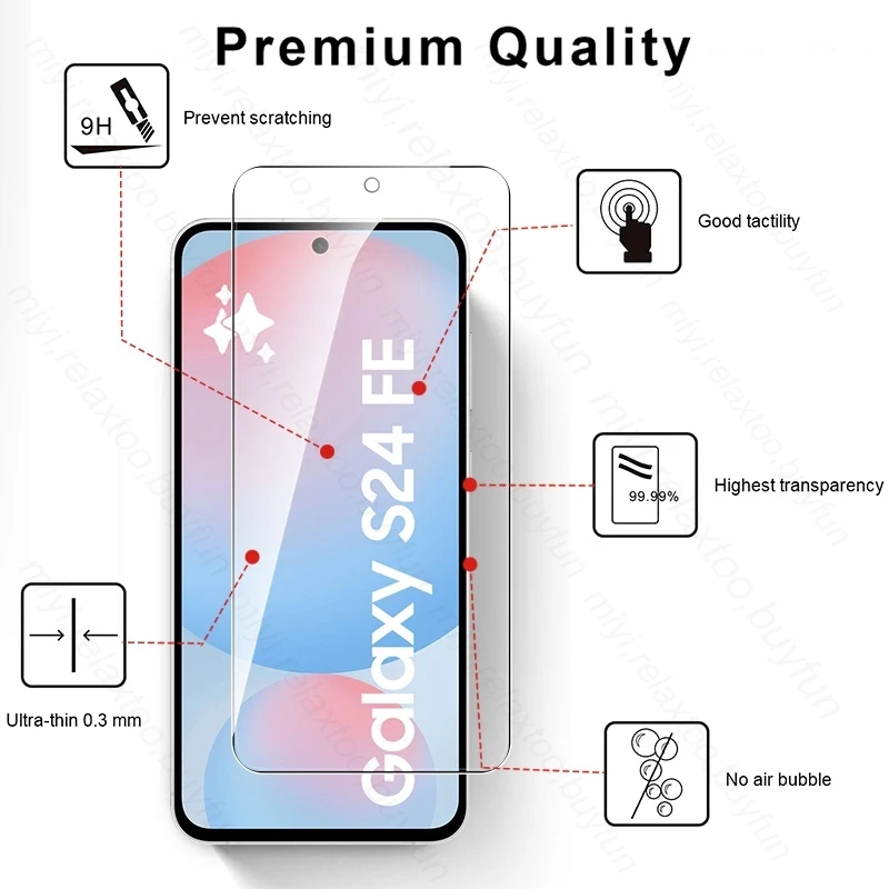 Для Samsung Galaxy S24 FE 5G Стекло 4/2 шт. 10D закаленное стекло SamsungS24FE Sumsung Samsng S 24 24FE S2FE