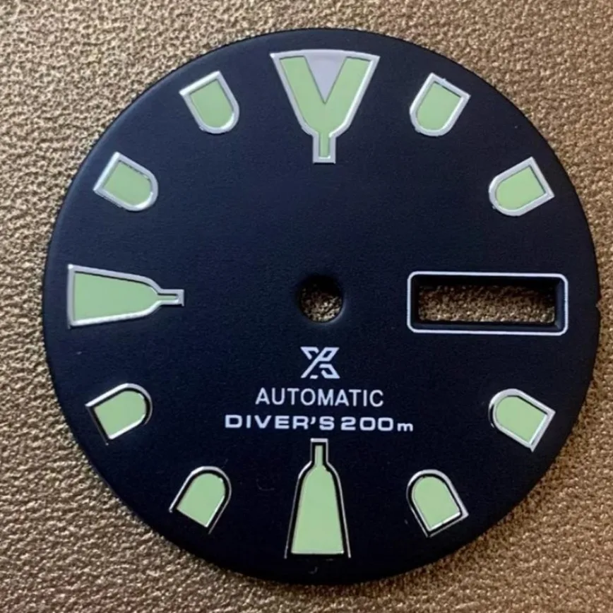 

Watch Accessories Watch Dial 28.5mm Black Dial Green Luminous for Japan NH35/NH36 Automatic Movement