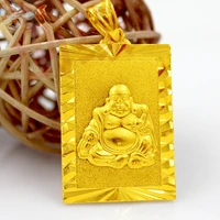 gold plated pendant male maitreya smiling buddha pendant small gold plated female plated alluvial gold buddha pattern pendant