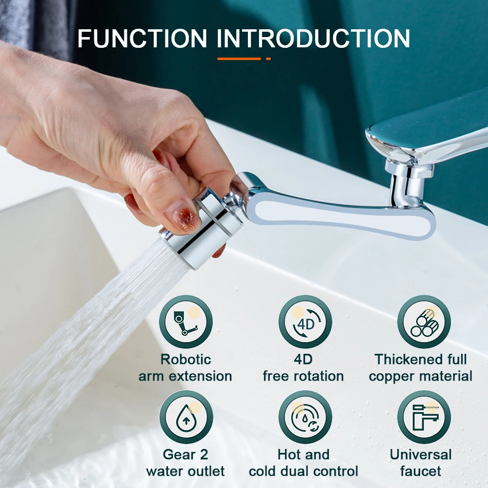 Универсальный распылитель для крана 2 режима вращение на 1080 градусов