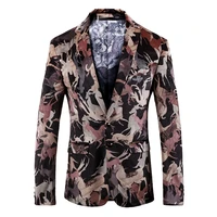 european and american large size unique printing handsome men jacket spring and autumn men jacket british style casual suit coat
